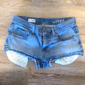 Super short cut off shorts with exposed pockets